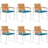 VIDAXL Chaises de jardin 6 pcs avec coussins Bois d'acacia solide