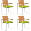VIDAXL Chaises de jardin 4 pcs avec coussins Bois d'acacia massif