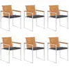 vidaXL Chaises de jardin lot de 6 avec coussins Bois d'acacia solide