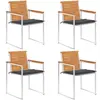 VIDAXL Chaises de jardin 4 pcs avec coussins Bois d'acacia massif