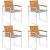 vidaXL Chaises de jardin lot de 4 avec coussins Bois d'acacia massif