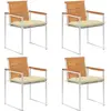 vidaXL Chaises de jardin 4 pcs. avec coussins bois massif acacia