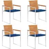 VIDAXL Chaises de jardin 4 pcs avec coussins Bois d'acacia massif