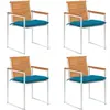 VIDAXL Chaises de jardin 4 pcs avec coussins Bois d'acacia massif