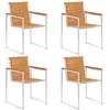 VIDAXL Chaises de jardin 4 pcs Bois d'acacia solide et inox