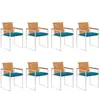 VIDAXL Chaises de jardin 8 pcs avec coussins Bois d'acacia solide