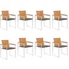 VIDAXL Chaises de jardin 8 pcs avec coussins Bois d'acacia solide