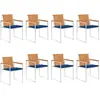 vidaXL Chaises de jardin lot de 8 avec coussins Bois d'acacia solide