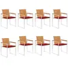 Vidaxl - Chaises De Jardin Lot De 8 Avec Coussins Bois D'Acacia Solide