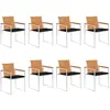 Vidaxl chaises de jardin lot de 8 avec coussins bois d'acacia solide