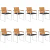 VIDAXL Chaises de jardin 8 pcs avec coussins Bois d'acacia solide