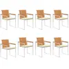 VIDAXL Chaises de jardin 8 pcs avec coussins Bois d'acacia solide