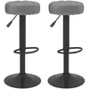 vidaXL Tabourets de bar lot de 2 gris foncé velours