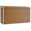 vidaXL Abri de jardin mural Marron 118 x 288 x 178 cm Acier galvanisé