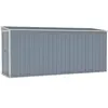 vidaXL Abri de jardin mural Gris 118 x 382 x 178 cm Acier galvanisé
