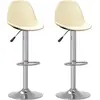 vidaXL Tabourets de bar lot de 2 crème tissu