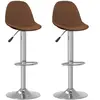 vidaXL Vidaxl Tabourets De Bar 2 Pcs Marron Tissu
