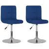 vidaXL Chaises pivotantes à manger lot de 2 bleu tissu
