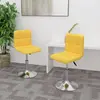 vidaXL Chaises pivotantes de salle à manger 2 pcs Jaune Tissu