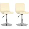 vidaXL Chaises pivotantes à manger lot de 2 crème tissu