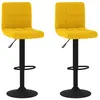 vidaXL Tabourets de bar lot de 2 jaune moutarde velours