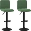 vidaXL Tabourets de bar lot de 2 vert foncé velours