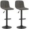 vidaXL Tabourets de bar lot de 2 gris foncé velours