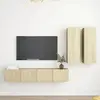 vidaXL Ensemble de meubles TV 4 pcs, Chêne sonoma Aggloméré