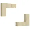 vidaXL Vidaxl Ensemble De Meubles Tv 4 Pcs Chêne Sonoma Bois D'ingénierie