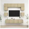 vidaXL Ensemble de meuble TV 8 pcs Chêne sonoma Aggloméré