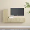 vidaXL 3-delige Tv-meubelset bewerkt hout sonoma eikenkleurig3078988