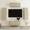 vidaXL Vidaxl Ensemble De Meubles Tv 4 Pcs Chêne Sonoma Bois D'ingénierie