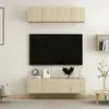vidaXL Vidaxl Meubles Tv 4 Pcs Chêne Sonoma 60x30x30 Cm Bois D'ingénierie