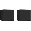 vidaXL Tables de chevet 2 pcs Noir 30,5x30x30 cm Aggloméré