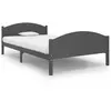 vidaXL Cadre de lit Gris foncé Bois de pin massif 120x200 cm