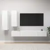 vidaXL Vidaxl Ensemble De Meuble Tv 4 Pcs Blanc Bois D'ingénierie