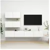 vidaXL Vidaxl Ensemble De Meubles Tv 4 Pcs Blanc Bois D'ingénierie