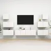 vidaXL Ensemble de meubles TV 8 pcs Blanc Bois d'ingénierie 3078714