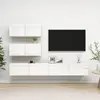 Vidaxl - Ensemble de meuble tv 4 pcs,Banc tv Blanc brillant Aggloméré