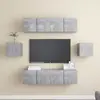 vidaXL Vidaxl Ensemble De Meubles Tv 6 Pcs Gris Béton Bois D'ingénierie
