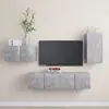 vidaXL Vidaxl Ensemble De Meubles Tv 4 Pcs Gris Béton Bois D'ingénierie