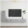 vidaXL Ensemble de meuble TV 3 pcs Gris béton Aggloméré