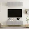 vidaXL Vidaxl Meubles Tv 4 Pcs Gris Béton 60x30x30 Cm Bois D'ingénierie