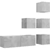 vidaXL Ensemble Meuble TV 5 Pièces - Gris Béton