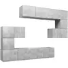 vidaXL Ensemble de meuble TV 8 pcs Gris béton Aggloméré