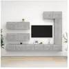 vidaXL Ensemble de meuble TV 7 pcs Gris béton Aggloméré