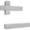 vidaXL Ensemble Meubles TV - Gris Béton - 7 Pièces