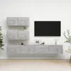vidaXL Vidaxl Ensemble De Meubles Tv 4 Pcs Gris Béton Bois D'ingénierie