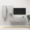 vidaXL Vidaxl Ensemble De Meubles Tv 4 Pcs Gris Béton Bois D'ingénierie