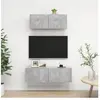 vidaXL Vidaxl Ensemble De Meubles Tv 2 Pcs Gris Béton Bois D'ingénierie